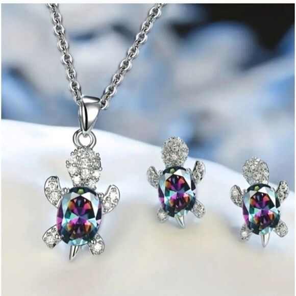 Stunning multicolor turtle shape jewelry set - Picture 5 of 6